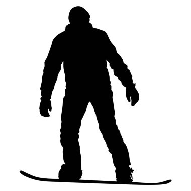 Siyah beyaz arka plan illüstrasyon snowboard siluetleri