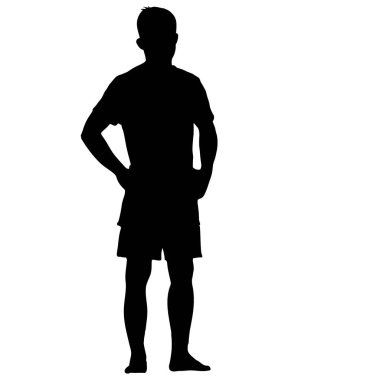 Ayakta, insanlar beyaz arka planda siyah siluet kişi