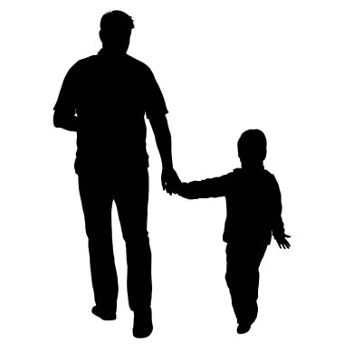 Beyaz arka planda mutlu aile silueti