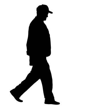 Beyaz arka plan üzerinde yürüyen insanlar silüeti