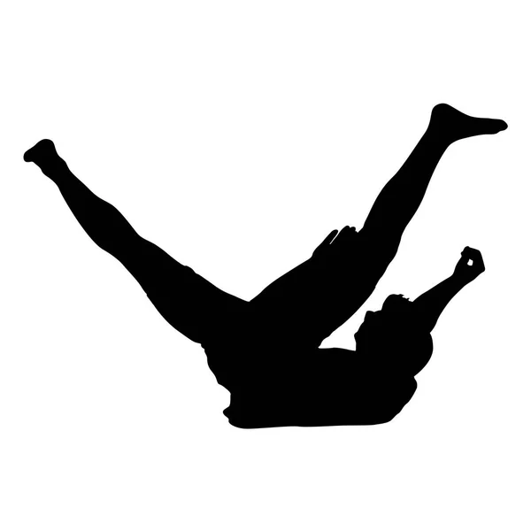 Black Silhouettes breakdancer σε λευκό φόντο — Διανυσματικό Αρχείο