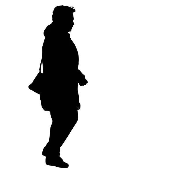 Silhouette de personnes marchant sur fond blanc — Image vectorielle