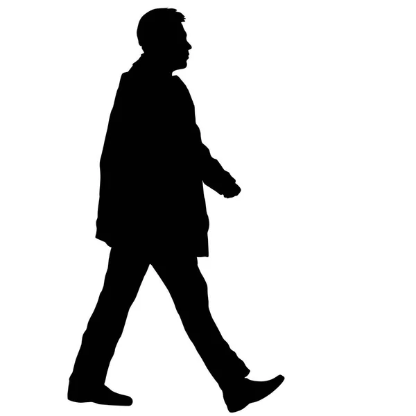 Silhouette Personnes Marchant Sur Fond Blanc — Image vectorielle