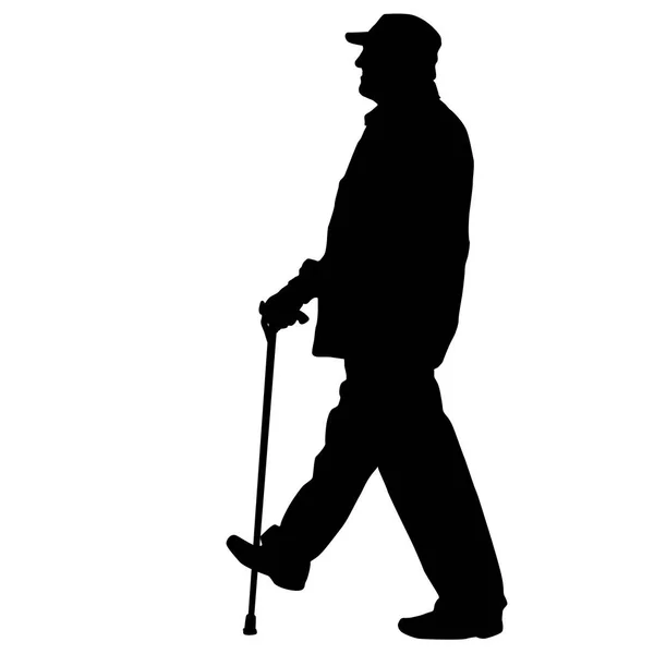 Silhouette behinderter Menschen auf weißem Hintergrund — Stockvektor