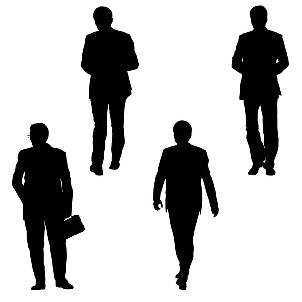 Set silueta hombre de negocios en traje sobre un fondo blanco — Vector de stock