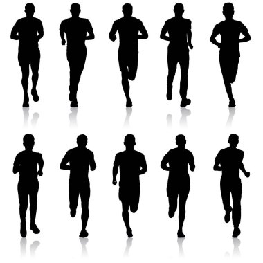 siluetleri kümesi. koşucular erkekler sprint, Tarih