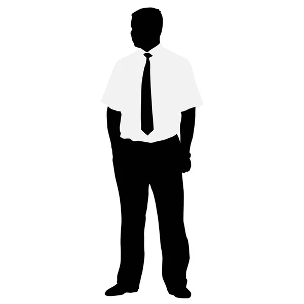 Silhouette Geschäftsmann im Anzug mit Krawatte auf weißem Hintergrund — Stockvektor