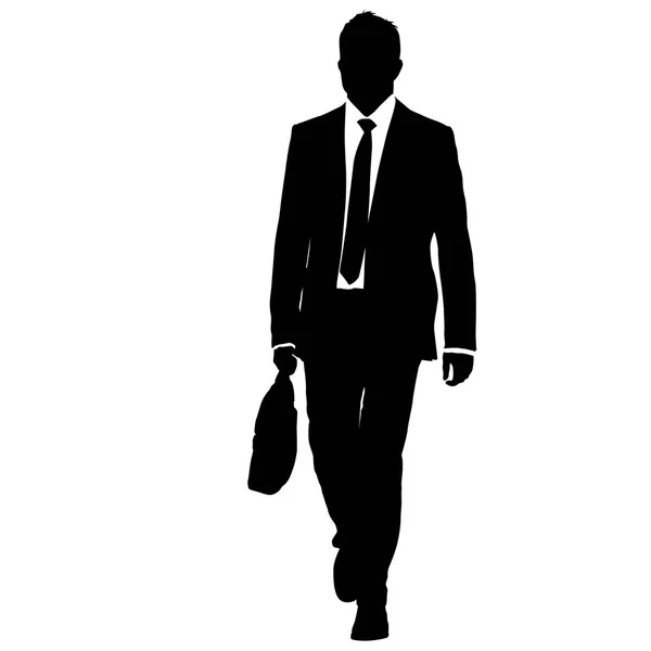 Silhouette üzletember öltönyben nyakkendővel fehér háttér — Stock Vector