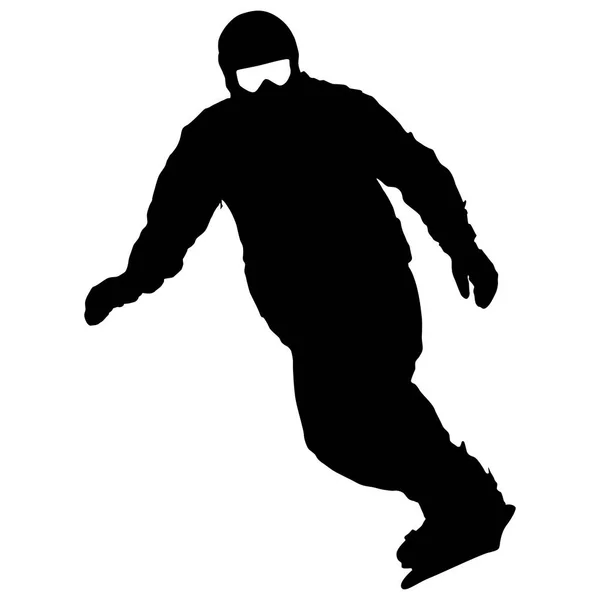 Μαύρο σιλουέτες snowboarders στο λευκό φόντο εικόνα — Διανυσματικό Αρχείο