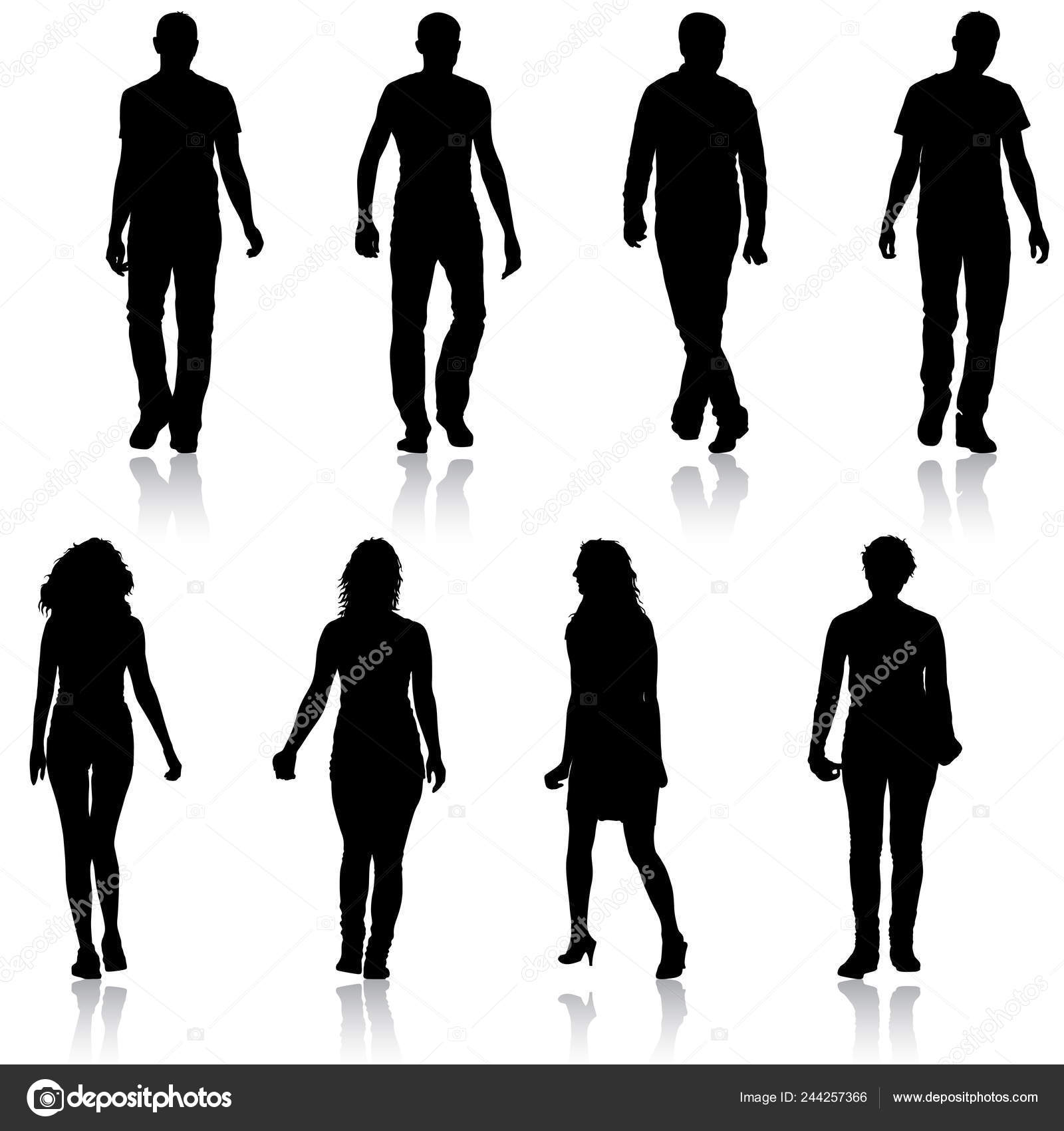 Image vectorielle Silhouette Groupe de personnes debout sur fond blanc par  ©aarrows - 244257366, image size:1600x1700