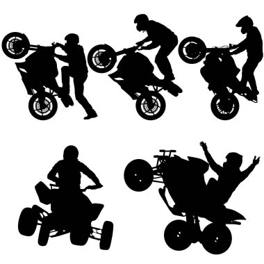 Set siluetleri binici yer aldığı beyaz arka plan üzerinde Motokros Şampiyonası