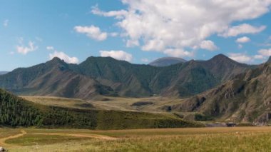 Zaman sukut manzara Altay Dağları Sibirya, Rusya Federasyonu.