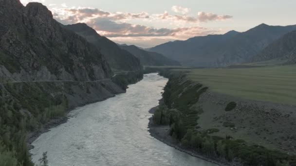 Time Laps Waves Spray Foam River Katun Altai Mountains Siberia — Stock Video