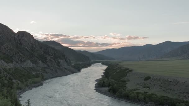 Time Laps Waves Spray Foam River Katun Altai Mountains Siberia — Stock Video