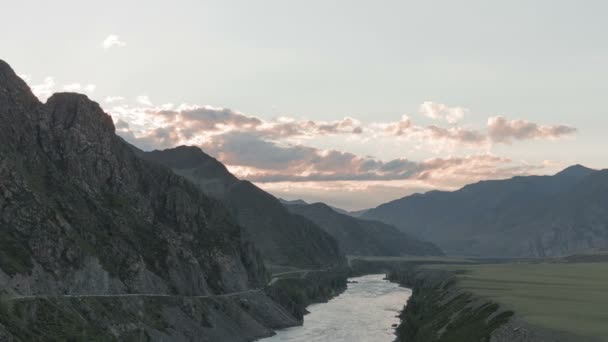 Time Laps Waves Spray Foam River Katun Altai Mountains Siberia — Stock Video