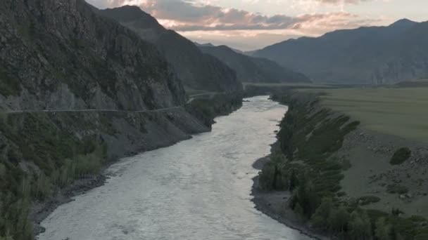 Time Laps Waves Spray Foam River Katun Altai Mountains Siberia — Stock Video