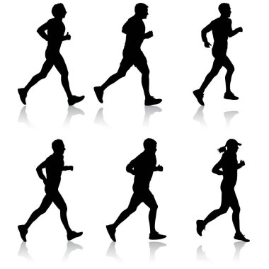 siluetleri kümesi. koşucular erkekler sprint, Tarih