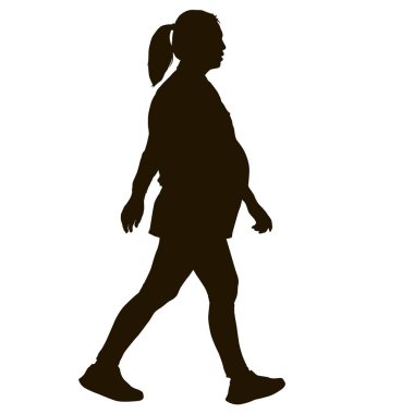 Beyaz arka plan üzerinde duran insanlar silüeti