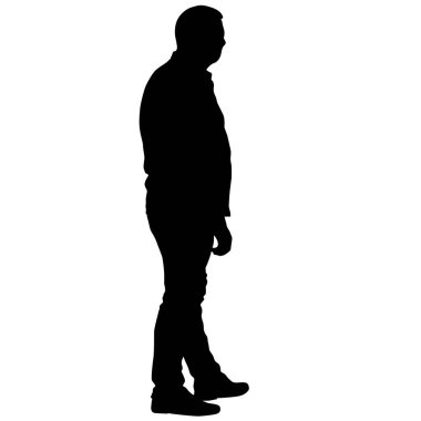 Ayakta, insanlar beyaz arka planda siyah siluet kişi