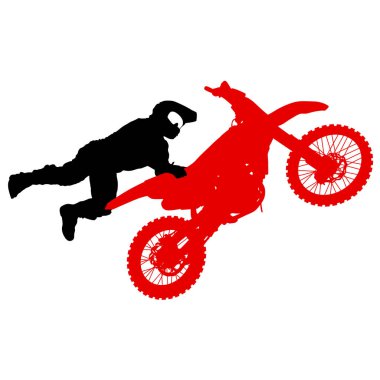 Beyaz arka plan üzerinde yapmak hüner Motosiklet binici silüeti