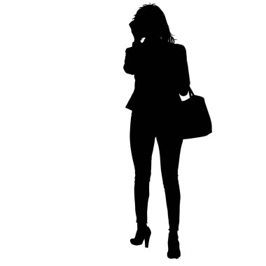 Beyaz arka plan üzerinde duran insanlar silüeti