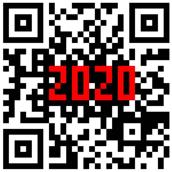 Современные технологии 2020 написаны в QR-коде — стоковый вектор