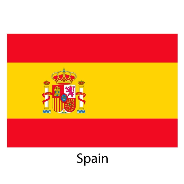 Flag of the country Spain with the signature of the name country — Stock Vector