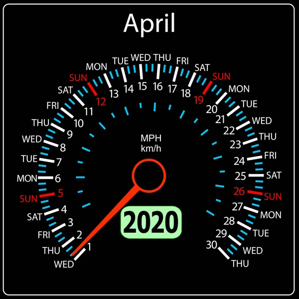 2020 ročník rychloměr (duben) — Stockový vektor