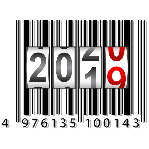 2020 Neujahrszähler, Barcode-Kalenderabbildung — Stockvektor