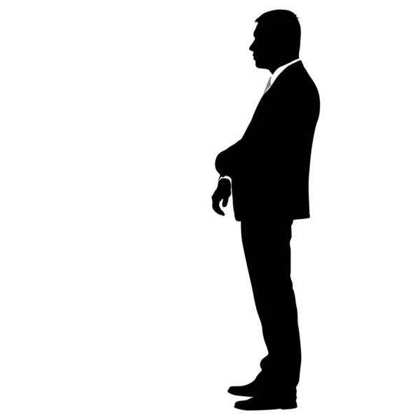 Homme d'affaires Silhouette en costume avec cravate sur fond blanc — Image vectorielle