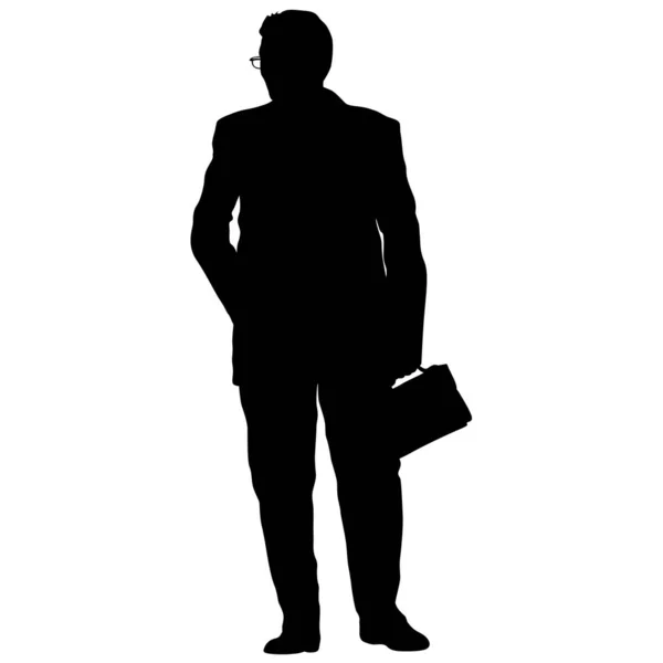 Homme d'affaires Silhouette en costume sur fond blanc — Image vectorielle