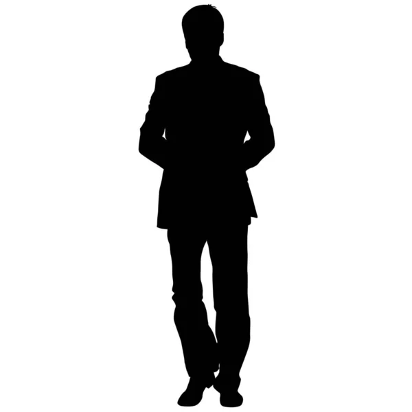 白い背景にスーツを着たシルエットビジネスマン — ストックベクタ