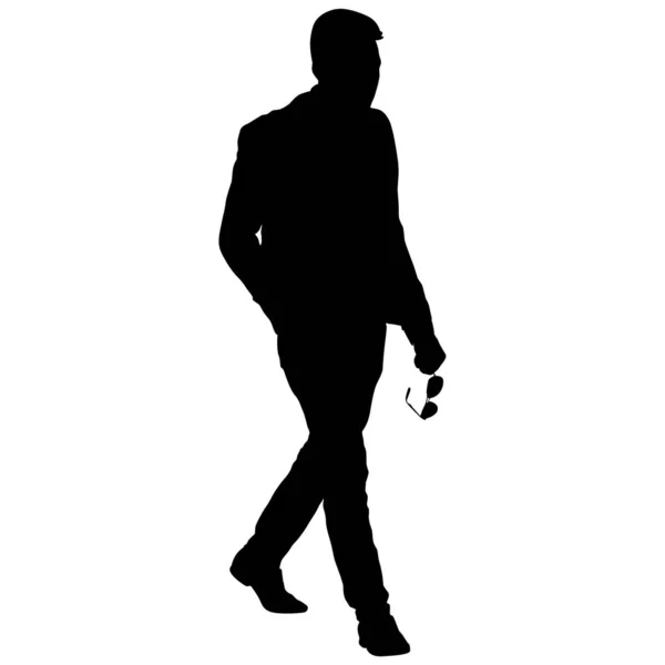 Silueta hombre de negocios en traje sobre un fondo blanco — Vector de stock