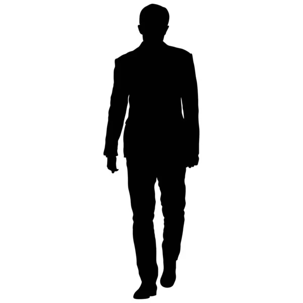 白い背景にスーツを着たシルエットビジネスマン — ストックベクタ