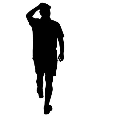 Beyaz arka plan üzerinde duran insanlar silüeti