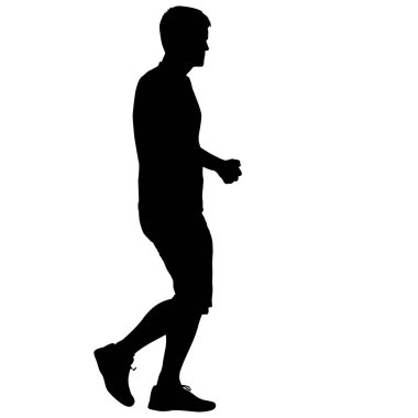 Beyaz arka plan üzerinde duran insanlar silüeti