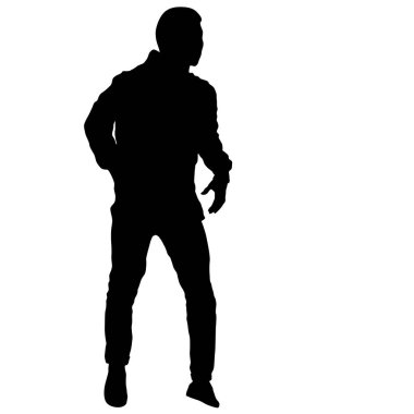 Ayakta, insanlar beyaz arka planda siyah siluet kişi