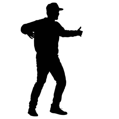 Ayakta, insanlar beyaz arka planda siyah siluet kişi