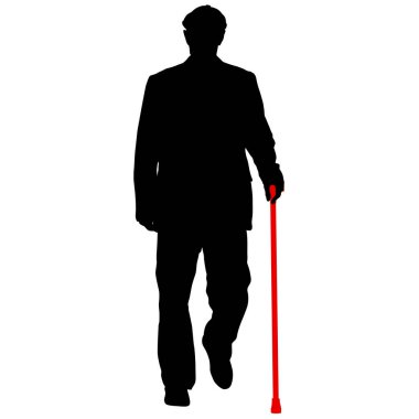 Beyaz arkaplanda engelli insanların silueti