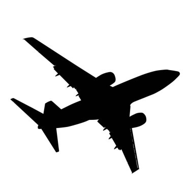 Beyaz arka plan daki düzlemlerin siluetleri