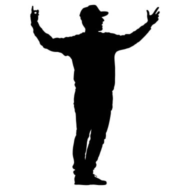 Ayakta, insanlar beyaz arka planda siyah siluet kişi