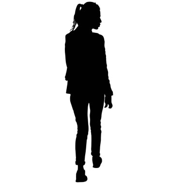 Beyaz arka plan üzerinde duran insanlar silüeti