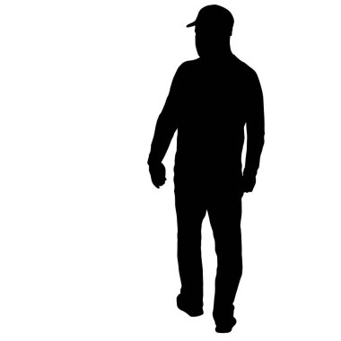 Beyaz arka plan üzerinde duran insanlar silüeti