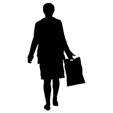 Beyaz Arka Plan üzerinde çanta bagaj taşıyan Insanların Siluet