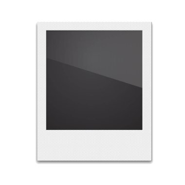 Retro fotoğraf çerçevesi Polaroid beyaz arka plan üzerinde. Vektör illustra
