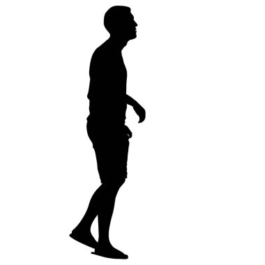 Beyaz arka plan üzerinde duran insanlar silüeti