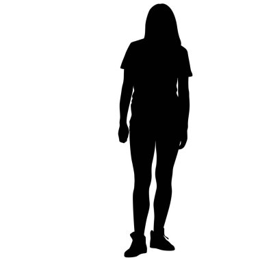 Beyaz arka plan üzerinde duran insanlar silüeti