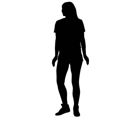 Beyaz arka plan üzerinde duran insanlar silüeti