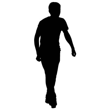 Beyaz arka plan üzerinde duran insanlar silüeti