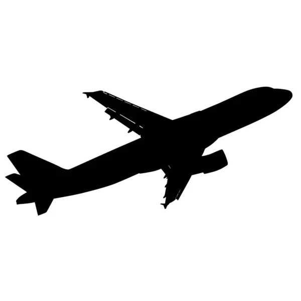 Silhouettes d'avions sur fond blanc — Image vectorielle